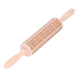 Embossed Rolling Pin 35cm 3D Pattern Highly Durable Moistureproof Safe Eco Friendly Easy Control Christmas Rolling PinExotic Charm