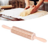 Embossed Rolling Pin 35cm 3D Pattern Highly Durable Moistureproof Safe Eco Friendly Easy Control Christmas Rolling PinExotic Charm