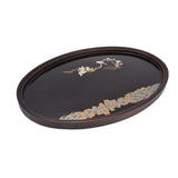 Bamboo Tea Tray Japanese Simple Novel Beautiful Resin Walnut Tea Tray for Home UseOval S