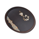 Bamboo Tea Tray Japanese Simple Novel Beautiful Resin Walnut Tea Tray for Home UseOval S
