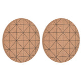 2pcs Cork Coasters Safety Design Convenient Practical Glossy Thick Rustic Style Wooden Decoration for KitchensPlaid