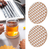 2pcs Cork Coasters Safety Design Convenient Practical Glossy Thick Rustic Style Wooden Decoration for KitchensTriangular