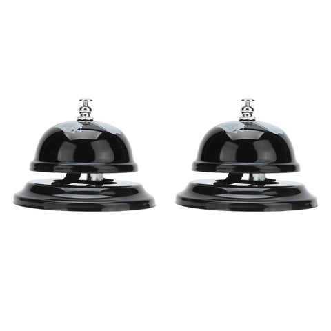 2Pcs Service Bell Exquisite Clear Sound Classic Shape Polishing Glossy Nonslip Base Call Bell for Hotel Restaurant HomeBlack In Australia - Darrahopens