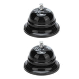 2Pcs Service Bell Exquisite Clear Sound Classic Shape Polishing Glossy Nonslip Base Call Bell for Hotel Restaurant HomeBlack In Australia - Darrahopens