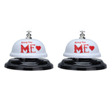 2Pcs Meal Bells Stainless Steel Hand Pressed Bell Counter Food Bells for Restaurant Bar White Paint In Australia - Darrahopens