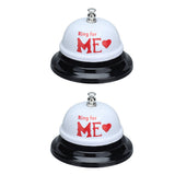2Pcs Meal Bells Stainless Steel Hand Pressed Bell Counter Food Bells for Restaurant Bar White Paint In Australia - Darrahopens