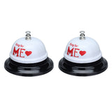 2Pcs Meal Bells Stainless Steel Hand Pressed Bell Counter Food Bells for Restaurant Bar White Paint