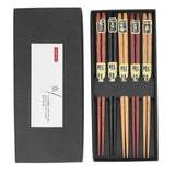 Chopsticks Set 5 Different Colors Natural Wood Antislip Design Feel Comfortable Chopsticks ReusablePointed Chopsticks In Australia - Darrahopens