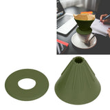 Silicone Coffee Dripper Reusable Cone Coffee Filter Holder for Travel Hiking Camping Home OfficeGreen