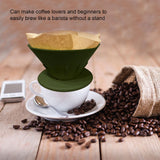 Silicone Coffee Dripper Reusable Cone Coffee Filter Holder for Travel Hiking Camping Home OfficeGreen
