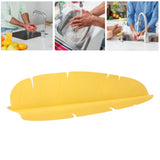 Kitchen Sink Water Splash Guard Elastic Reusable Banana Leaf Water Sink Splashing Guard for Dishes Vegetables Washing Yellow