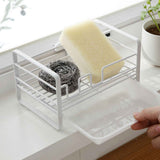 Sponge Storage Rack Iron Detachable Steel Ball Soap Drain Holder with Draining Tray for Kitchen 11 In Australia - Darrahopens