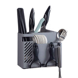 Cutlery Holder Multifunctional Wall Mounted Chopsticks Drying Rack for Home Kitchen Grey In Australia - Darrahopens