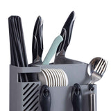 Cutlery Holder Multifunctional Wall Mounted Chopsticks Drying Rack for Home Kitchen Grey In Australia - Darrahopens