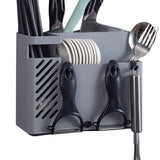 Cutlery Holder Multifunctional Wall Mounted Chopsticks Drying Rack for Home Kitchen Grey In Australia - Darrahopens