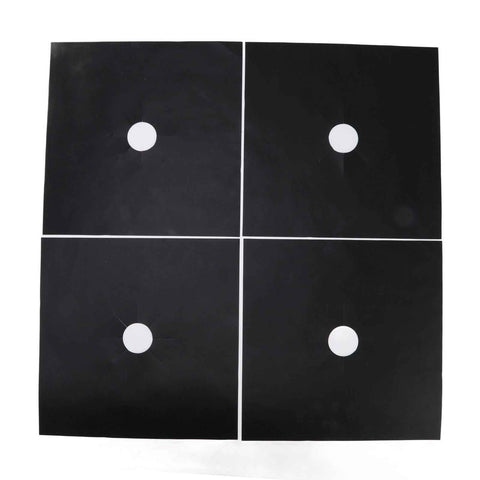 4Pcs Stove Burner Cover PTFE Coating Non Stick Gas Range Stove Top Protector Pad for Kitchen Cooking Black 27x27cm 0.1mm In Australia - Darrahopens