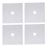 4Pcs Stove Burner Cover PTFE Coating Non Stick Gas Range Stove Top Protector Pad for Kitchen Cooking Silver 27x27cm 0.1mm In Australia - Darrahopens