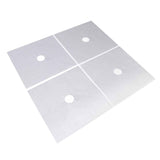 4Pcs Stove Burner Cover PTFE Coating Non Stick Gas Range Stove Top Protector Pad for Kitchen Cooking Silver 27x27cm 0.1mm In Australia - Darrahopens