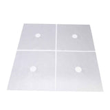 4Pcs Stove Burner Cover PTFE Coating Non Stick Gas Range Stove Top Protector Pad for Kitchen Cooking Silver 27x27cm 0.1mm In Australia - Darrahopens