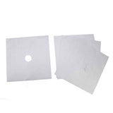4Pcs Stove Burner Cover PTFE Coating Non Stick Gas Range Stove Top Protector Pad for Kitchen Cooking Silver 27x27cm 0.1mm In Australia - Darrahopens