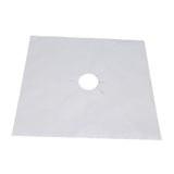 4Pcs Stove Burner Cover PTFE Coating Non Stick Gas Range Stove Top Protector Pad for Kitchen Cooking Silver 27x27cm 0.1mm