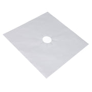 4Pcs Stove Burner Cover PTFE Coating Non Stick Gas Range Stove Top Protector Pad for Kitchen Cooking Silver 27x27cm 0.1mm