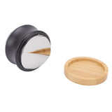 Coffee Distributor Stainless Steel Alloy Dual Head Adjustable Depth Coffee Leveler with Bamboo Base 53mm/2.09in