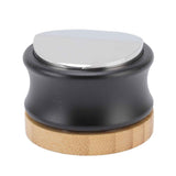 Coffee Distributor Stainless Steel Alloy Dual Head Adjustable Depth Coffee Leveler with Bamboo Base 58.5mm/2.3in