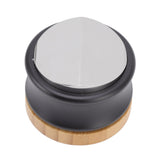 Coffee Distributor Stainless Steel Alloy Dual Head Adjustable Depth Coffee Leveler with Bamboo Base 58.5mm/2.3in