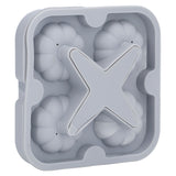 Pumpkin Ice Ball Mold 3D Pumpkin Shape Food Grade Silicone 4 Cells Easy Release Whiskey Ice Mold for Coffee Tea Cocktail Gray