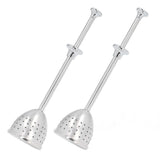 2Pcs Tea Strainer Long Handle Stainless Steel Infuser Filter Reusable Teapot Interval Diffuser