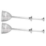 2Pcs Tea Strainer Long Handle Stainless Steel Infuser Filter Reusable Teapot Interval Diffuser