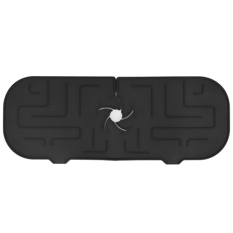 Faucet Handle Drip Catcher Tray Durable Silicone Sink Faucet Mat for Kitchen Bathroom Apartment Hotel Black In Australia - Darrahopens