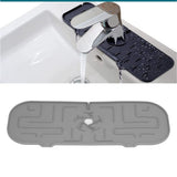 Faucet Handle Drip Catcher Tray Durable Silicone Sink Faucet Mat for Kitchen Bathroom Apartment Hotel Gray