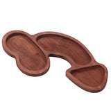Aperitif Board C Type BPA Free Odorless Easy Cleaning Walnut 3 Large Spaces Cheese Serving Platter for Picnic Plate L
