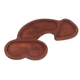 Aperitif Board C Type BPA Free Odorless Easy Cleaning Walnut 3 Large Spaces Cheese Serving Platter for Picnic Plate L