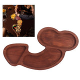 Aperitif Board C Type BPA Free Odorless Easy Cleaning Walnut 3 Large Spaces Cheese Serving Platter for Picnic Plate L