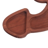 Aperitif Board C Type BPA Free Odorless Easy Cleaning Walnut 3 Large Spaces Cheese Serving Platter for Picnic Plate L