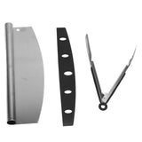 Pizza Cutter Food Grade Stainless Steel High Sharpness Ergonomic Design Rocking Pizza Cutter with Tong for Pizza Cake In Australia - Darrahopens