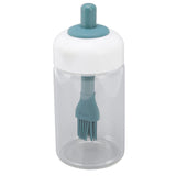 Press Control 2 in 1 Oil Bottle Dispenser Kitchen Glass Oil Bottle with Silicone Brush 230ml Dark Green