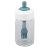 Press Control 2 in 1 Oil Bottle Dispenser Kitchen Glass Oil Bottle with Silicone Brush 230ml Dark Green