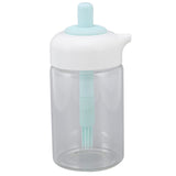 Press Control 2 in 1 Oil Bottle Dispenser Kitchen Glass Oil Bottle with Silicone Brush 230ml Blue
