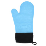 Silicone Oven Mitts Non Slip Kitchen Baking Gloves High Temperature Resistant 2 Fingers Long Blue In Australia - Darrahopens
