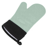 Silicone Oven Mitts Non Slip Kitchen Baking Gloves High Temperature Resistant 2 Fingers Long Green In Australia - Darrahopens