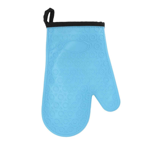 Silicone Oven Mitt High Temperature Resistant Waterproof Slip Proof Kitchen Baking Glove with Cotton Liner Blue In Australia - Darrahopens