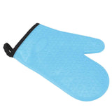 Silicone Oven Mitt High Temperature Resistant Waterproof Slip Proof Kitchen Baking Glove with Cotton Liner Blue In Australia - Darrahopens