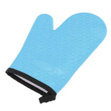 Silicone Oven Mitt High Temperature Resistant Waterproof Slip Proof Kitchen Baking Glove with Cotton Liner Blue In Australia - Darrahopens