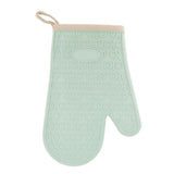 Silicone Oven Mitt High Temperature Resistant Waterproof Slip Proof Kitchen Baking Glove with Cotton Liner Green