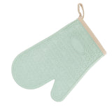 Silicone Oven Mitt High Temperature Resistant Waterproof Slip Proof Kitchen Baking Glove with Cotton Liner Green
