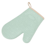Silicone Oven Mitt High Temperature Resistant Waterproof Slip Proof Kitchen Baking Glove with Cotton Liner Green